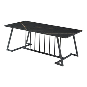 Couchtisch Nospoo 120x60x46 cm Marmoroptik, schwarz [en.casa]