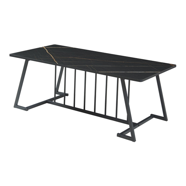 Couchtisch Nospoo 120x60x46 cm Marmoroptik, schwarz [en.casa]