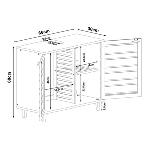 Waschbeckenunterschrank Epind 60x66x30 cm Bambus Natur [en.casa]