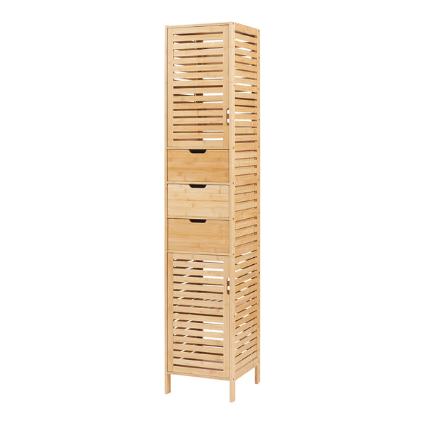 Hochschrank Boksereys 180x35x35 cm Bambus [en.casa]