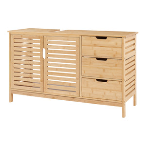 Waschbeckenunterschrank Boksereys 60x100x35 cm Bambus Natur [en.casa]