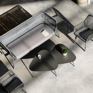 Satztisch 2-tlg. Aymavilles Stahl Anthrazit [casa.pro]