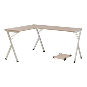 Schreibtisch Tarielarg mit PC-Ständer L-förmig 158x120x75 cm Eicheoptik [en.casa]