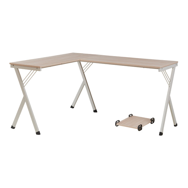 Schreibtisch Tarielarg mit PC-Ständer L-förmig 158x120x75 cm Eicheoptik [en.casa]