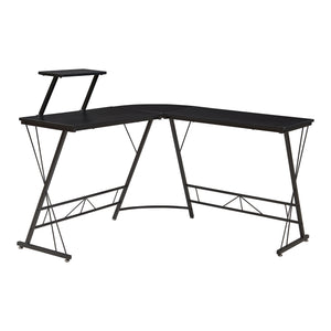 Schreibtisch Yremso L-förmig 122x122x98 cm Schwarz [en.casa]