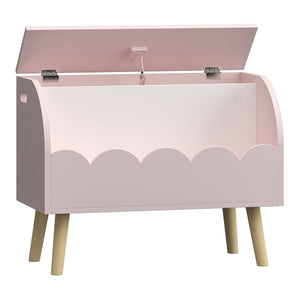 Spielzeugkiste Vestnes 60x30x44 cm Cotton Candy/Weiß [en.casa]