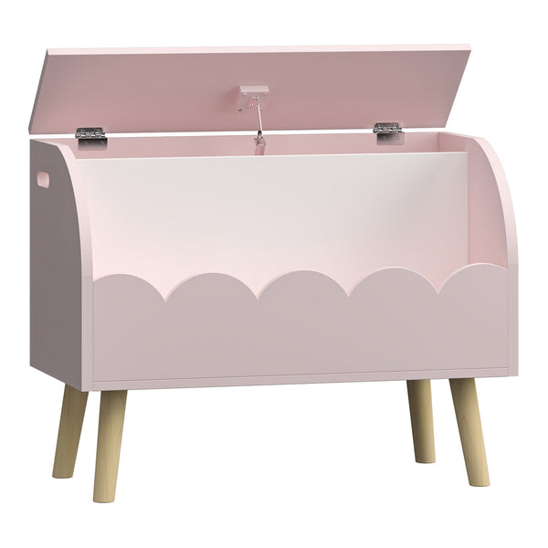 Spielzeugkiste Vestnes 60x30x44 cm Cotton Candy/Weiß [en.casa]