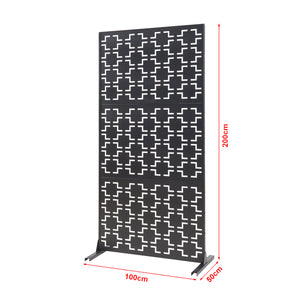 Indoor Trennwand Aaskis Stahl 200x100x50 cm Schwarz [casa.pro]