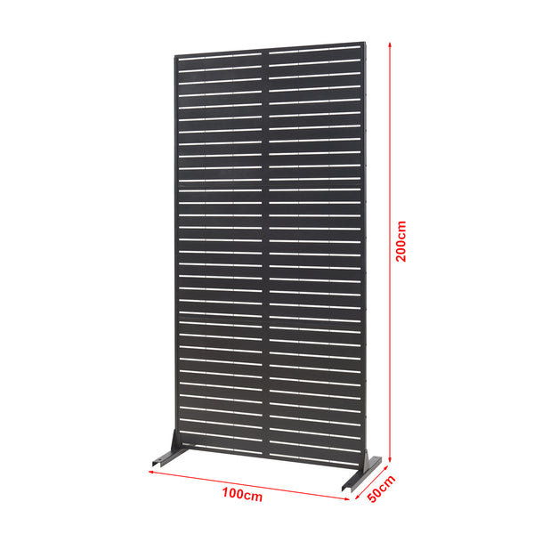 Indoor Trennwand Trolu Stahl 200x100x50 cm Schwarz [casa.pro]