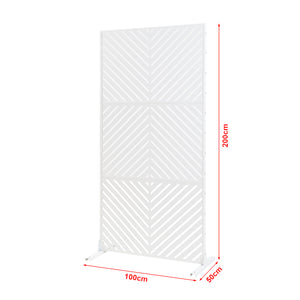 Indoor Trennwand Kekan Stahl 200x100x50 cm Weiß [casa.pro]