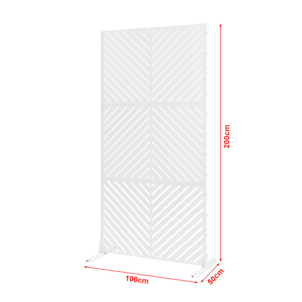 Indoor Trennwand Kekan Stahl 200x100x50 cm Weiß [casa.pro]