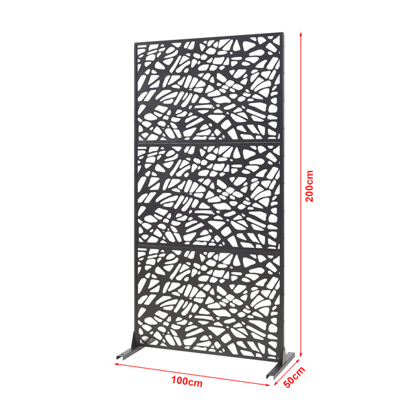 Indoor Trennwand Poskind Stahl 200x100x50 cm Schwarz [casa.pro]