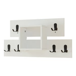 Wandgarderobe Vänd mit Ablagefach 32x60x14 cm Weiß [en.casa]