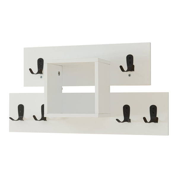 Wandgarderobe Vänd mit Ablagefach 32x60x14 cm Weiß [en.casa]