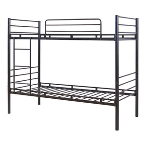 Metall-Etagenbett Bevapis 90x200 cm Schwarz [en.casa]