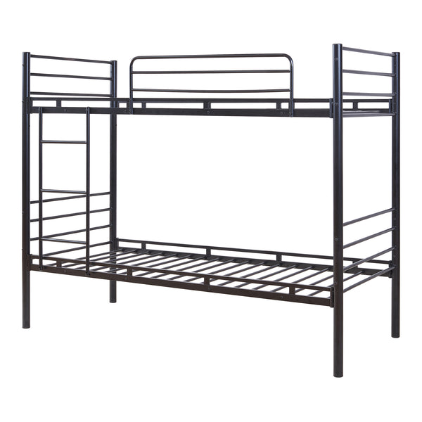 Metall-Etagenbett Bevapis 90x200 cm Schwarz [en.casa]