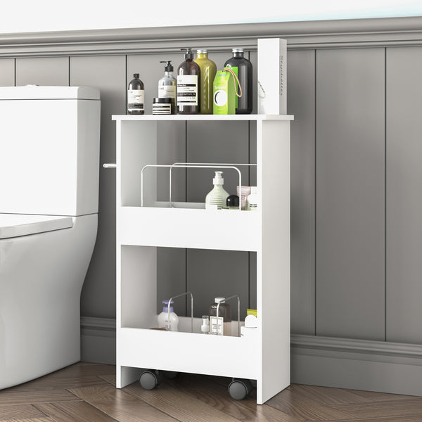 Rollwagen Katra 67x40x20 cm Weiß [en.casa]