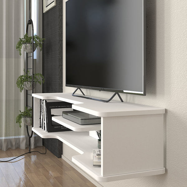TV-Lowboard hängend Yrela 120x30x26 cm Weiß [en.casa]