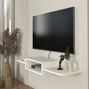 TV-Lowboard hängend Tar 115x30x16 cm Weiß [en.casa]