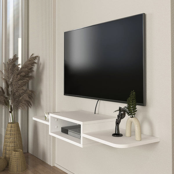 TV-Lowboard hängend Tar 115x30x16 cm Weiß [en.casa]