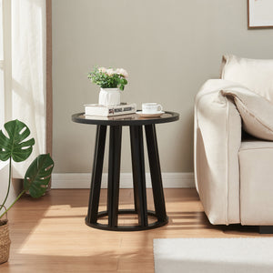 Beistelltisch Burgess 51xØ51 cm Schwarz/Walnussoptik [en.casa]