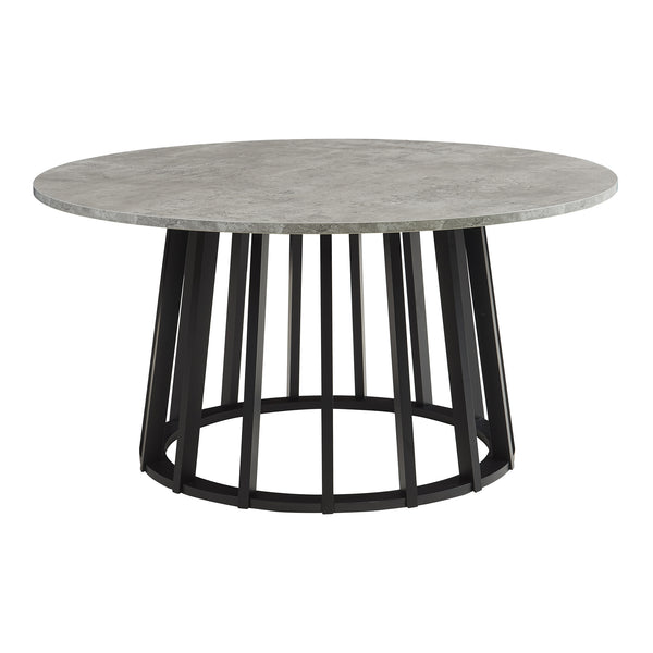 Couchtisch Buzzard Ø90x45 cm Schwarz/Betonoptik [en.casa]