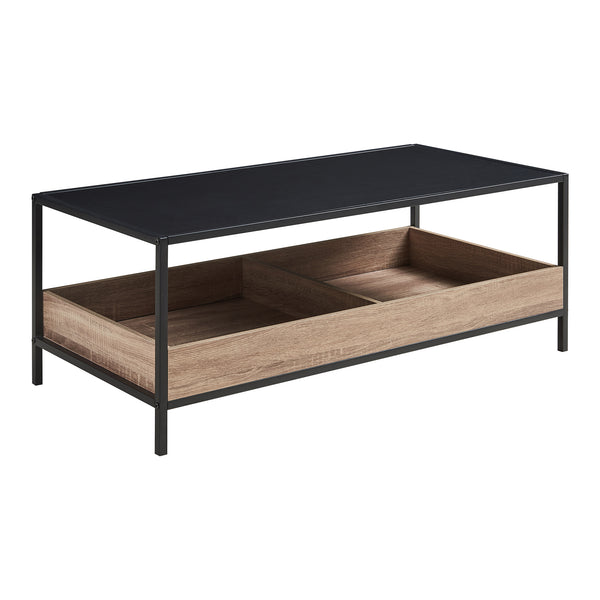 Couchtisch Belana 100x48x39 cm Schwarz/Eicheoptik [en.casa]