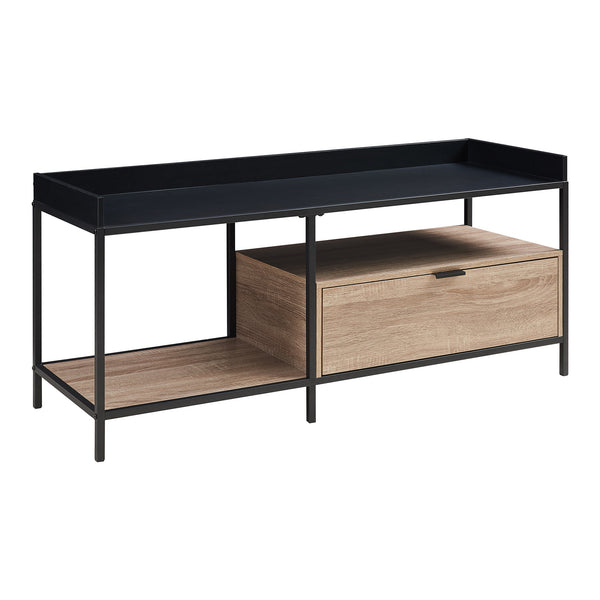 Fernsehtisch Belana 120x40x54 cm Schwarz/Eicheoptik [en.casa]
