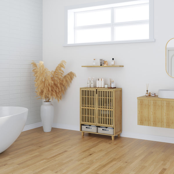 Schuhschrank Sirgerg 91x72x35 cm Bambus Natur [en.casa]
