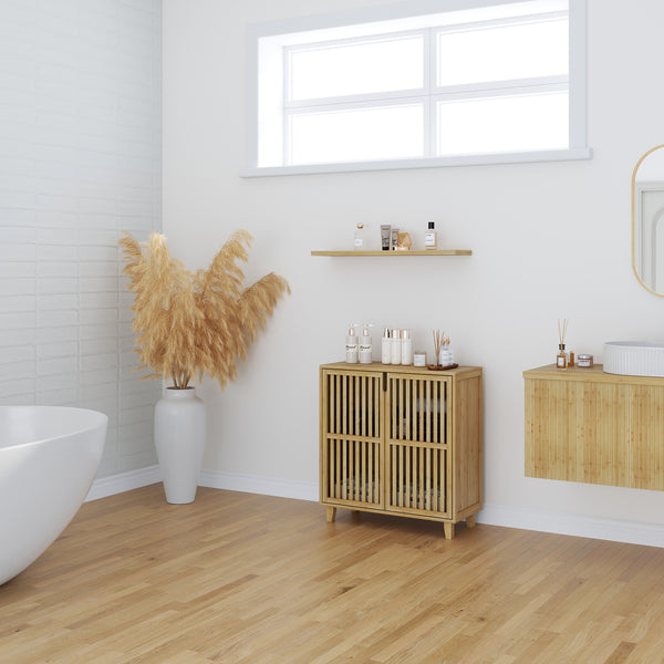 Beistellschrank Sirgerg 77x72x33 cm Bambus Natur [en.casa]