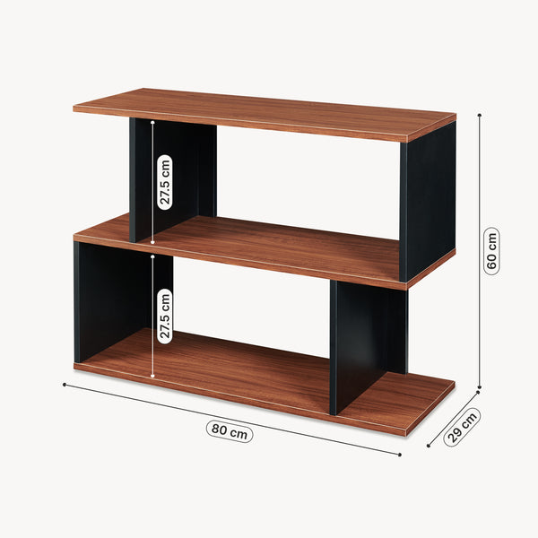 Beistelltisch Trond 80x29x60 cm Schwarz/Walnussoptik [en.casa]