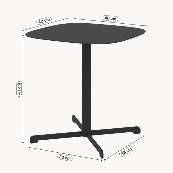 Outdoor Beistelltisch Foggia 43x40x40 cm Stahl Anthrazitgrau [casa.pro]