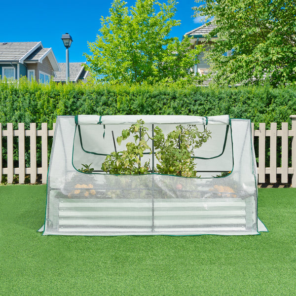 Hochbeet mit Gewächshaus Balsorano 186x96x98 cm [en.casa]