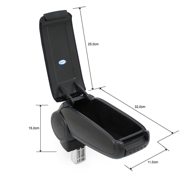 Mittelarmlehne Peugeot 206 CC mit Staufach Textil Schwarz pro.tec