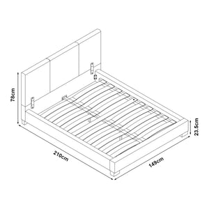 Kunstlederbett Albacete 140x200 cm Schwarz Corium