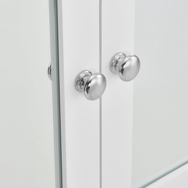 Badezimmerschrank Locust 58x56x13 cm Weiß [en.casa]