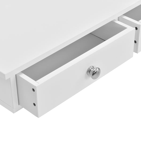 Wandregal Geeste 60x15x10 cm mit 2 Schubladen Weiß [en.casa]