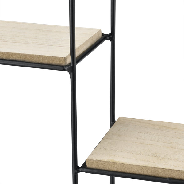 Wandregal Lily 35x12x35 cm Runddesign mit 2 Ablagen Schwarz en.casa