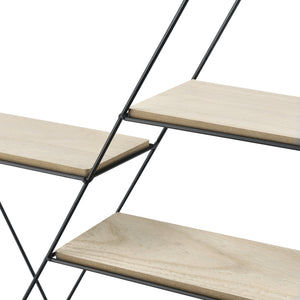 Wandregal Flint 62x12x53 cm Wabenförmig mit 4 Ablagen Schwarz en.casa