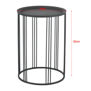 Beistelltisch Batumi 2er Set Rund Metall Schwarz en.casa