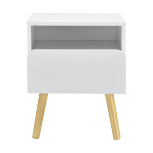 Nachttisch Dargaville 50x40x34 cm Weiß en.casa