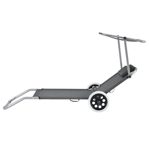 2er-Set Sonnenliege Falun mit Dach und Rollen Anthrazitgrau casa.pro