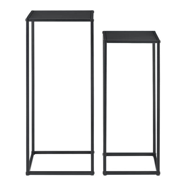 Beistelltisch Barbaricina 2er-Set Säulenform Schwarz [en.casa]