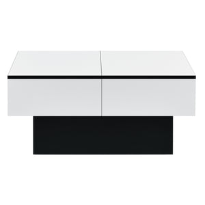 Couchtisch Lens mit aufziehbarer Tischplatte Schwarz/Weiß [en.casa]