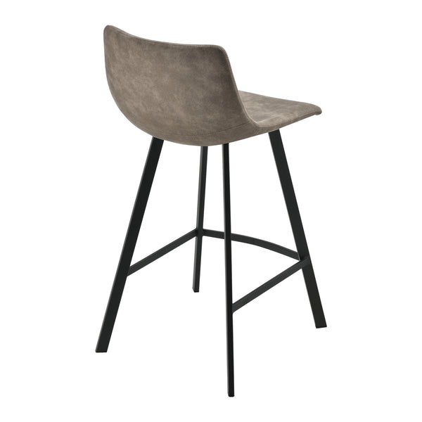 2er-Set Barhocker Edinburgh mit Metallbeinen Wildlederimitat Gepolstert Dunkelgrau en.casa