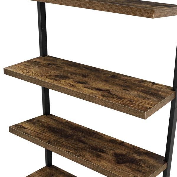 Bücherregal Emmaboda 195x80x30cm mit 5 Ablageflächen Holz / Schwarz en.casa