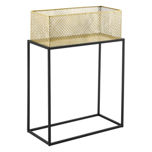 Blumenständer Anderlues 2er Set Schwarz/Messingfarben en.casa