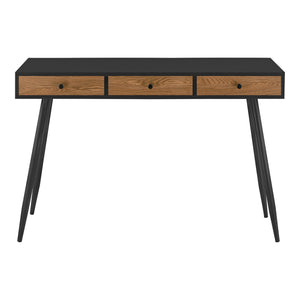 Schreibtisch Tumba 115x48x75cm Schwarz/Dunkler Holzton en.casa