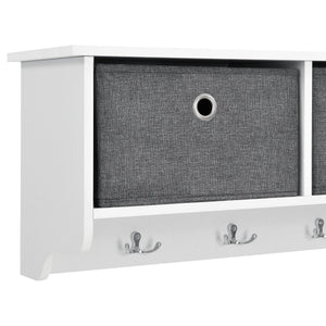 Wandgarderobe Horsens mit Aufbewahrungsboxen 100x20x30cm Weiß/Grau en.casa
