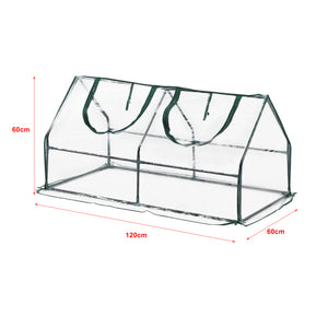 Mini Gewächshaus Laubach 120x60x60cm Transparent PVC Folie [en.casa]